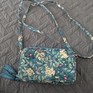 Vera Bradley Cat and Floral Crossbody Bag in Blue